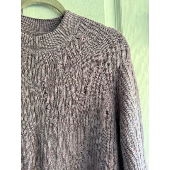 Zadig & Voltaire Lili C Destroy Mauve Lavender Cashmere Sweater size Medium - Picture 6 of 7